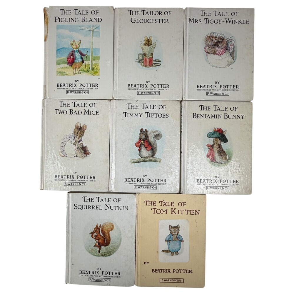 Beatrix Potter Tale Tom Kitten & Other Assorted Children’s Book 8pc Hardcover